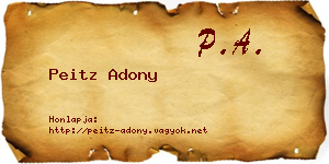 Peitz Adony névjegykártya